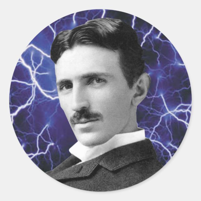 Nikola Tesla Classic Round Sticker (Front)