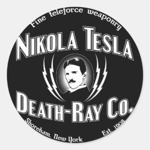 Nikola Tesla Death-Ray Co. Classic Round Sticker