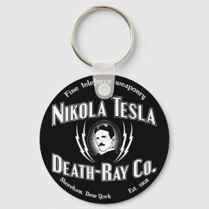 Nikola Tesla Death-Ray Co. Key Ring