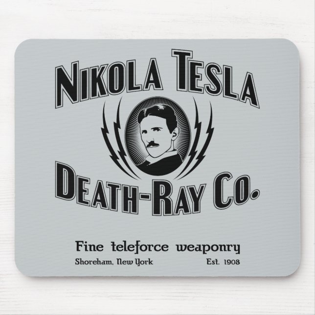 Nikola Tesla Death-Ray Co. Mouse Mat (Front)
