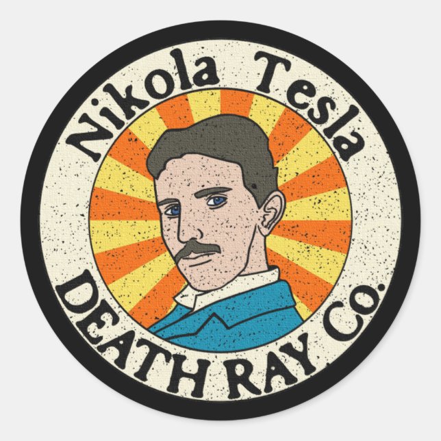 Nikola Tesla Death Ray Co. Stickers (Front)