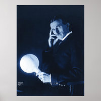 Nikola Tesla Demonstrating Wireless Power C 1900