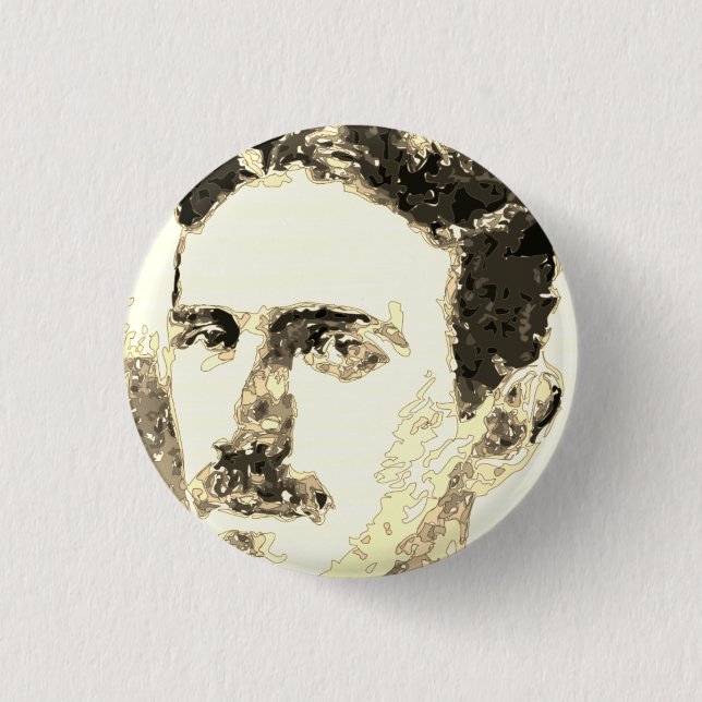 Nikola Tesla Drawing In Sepia 3 Cm Round Badge (Front)