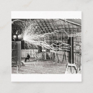 Nikola Tesla Electricity Square Business Card