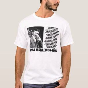 Nikola Tesla Exchange Of Thought Quote T-Shirt