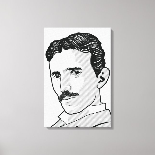 Nikola Tesla Face Canvas Print (Front)