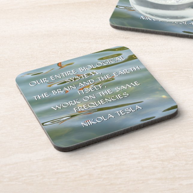Nikola Tesla Frequency Quote – Water Ripple Coaster (Left Side)