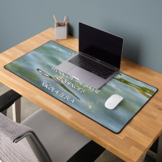 Nikola Tesla Frequency Quote – Water Ripple Desk Mat