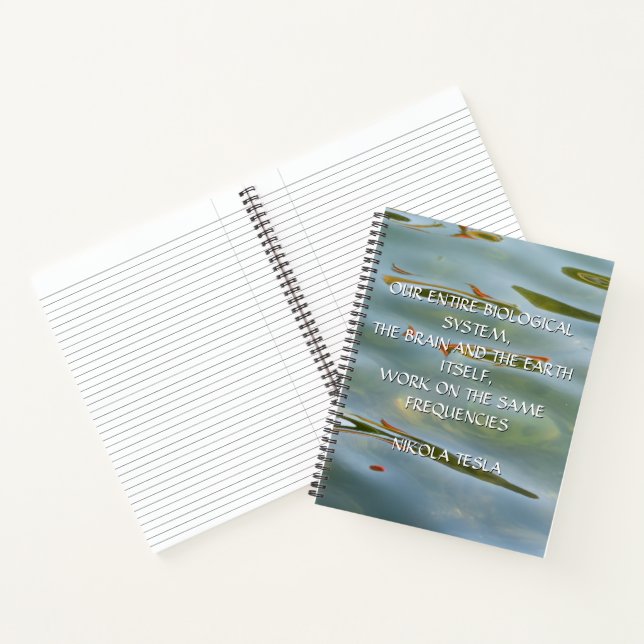 Nikola Tesla Frequency Quote – Water Ripple Notebook (Inside)