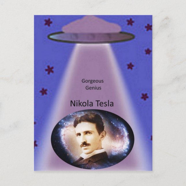 Nikola Tesla Genius Postcard (Front)