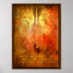 Nikola Tesla has an 'AH HA' Moment Poster