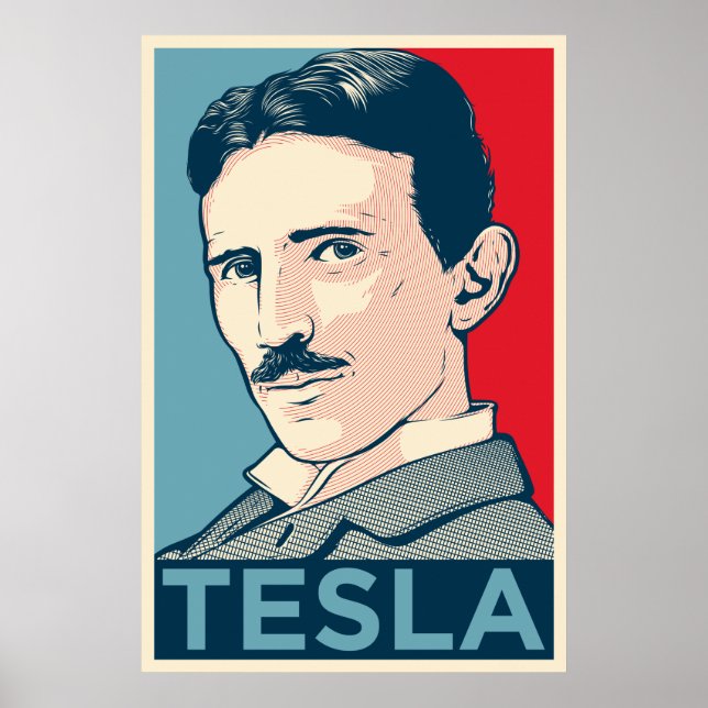 Nikola Tesla Hope Portrait Poster (Front)