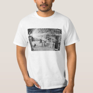 Nikola Tesla Laboratory Electricity Picture T-Shirt