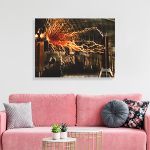 Nikola Tesla Man of Mystery Color Redux Canvas Print