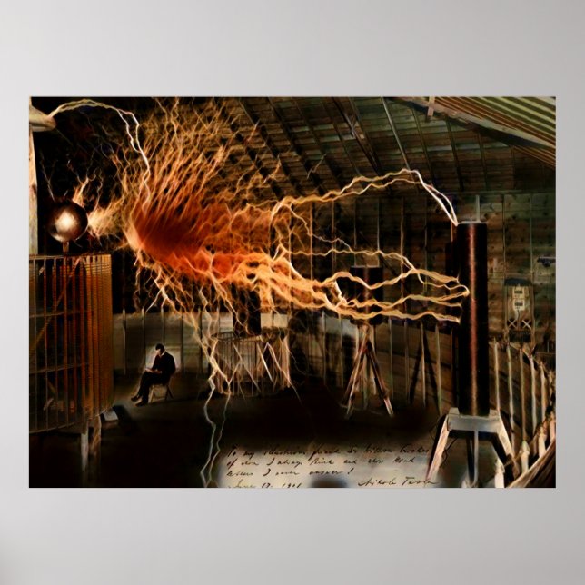 Nikola Tesla Man of Mystery Colour Redux Poster (Front)