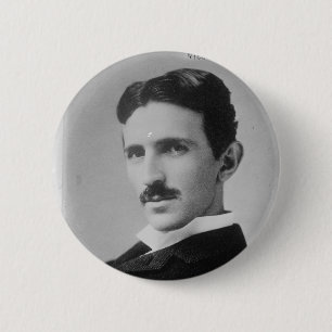 Nikola Tesla Portrait 6 Cm Round Badge