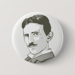 Nikola Tesla Portrait 6 Cm Round Badge
