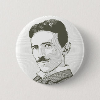 Nikola Tesla Portrait 6 Cm Round Badge