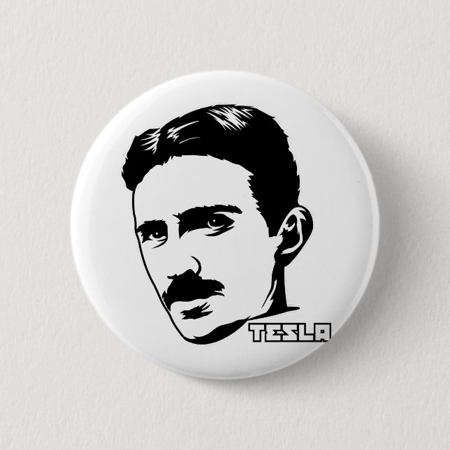 Nikola Tesla Portrait Button (Front)