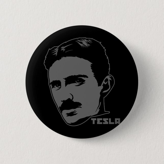 Nikola Tesla Portrait Button (Front)