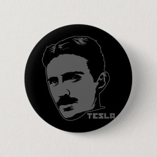 Nikola Tesla Portrait Button