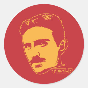 Nikola Tesla Portrait Classic Round Sticker