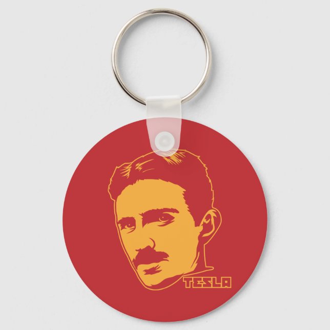 Nikola Tesla Portrait Key Ring (Front)