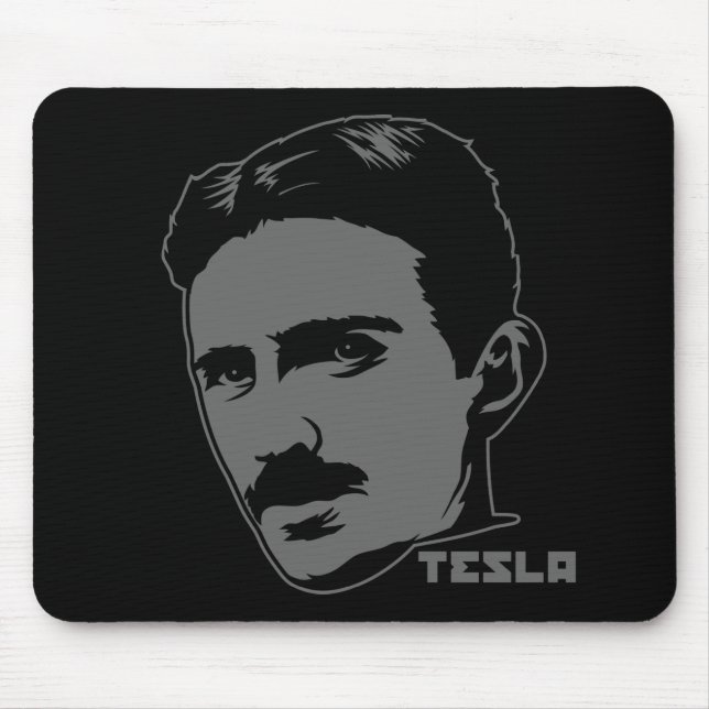 Nikola Tesla Portrait Mousepad (Front)