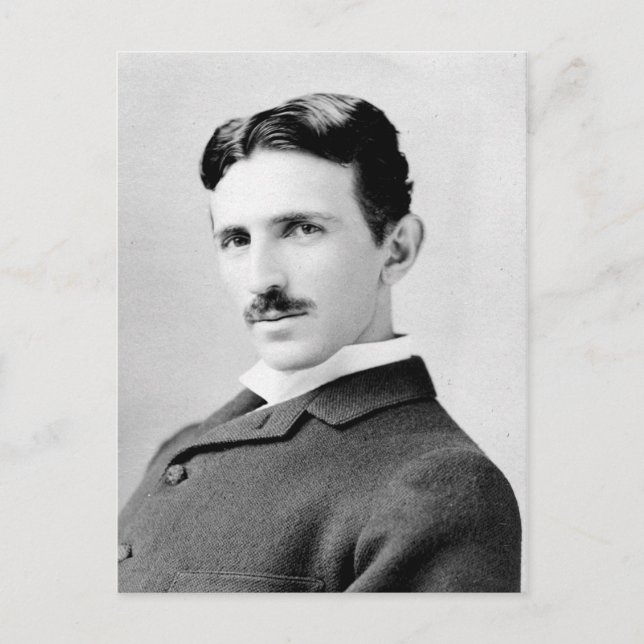 Nikola Tesla Portrait Postcard (Front)