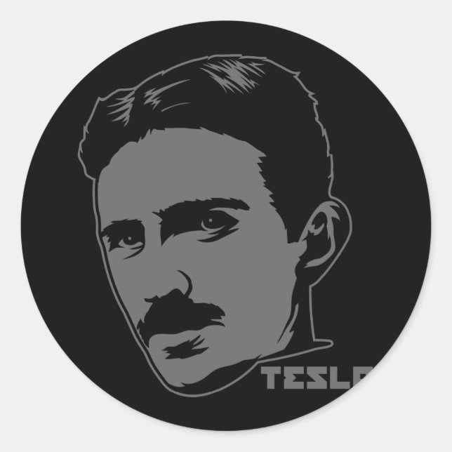 Nikola Tesla Portrait Sticker (Front)