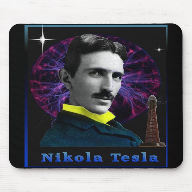 Nikola Tesla poster Mouse Mat (Front)
