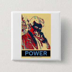 Nikola Tesla Power (Obama-Like Poster) 15 Cm Square Badge