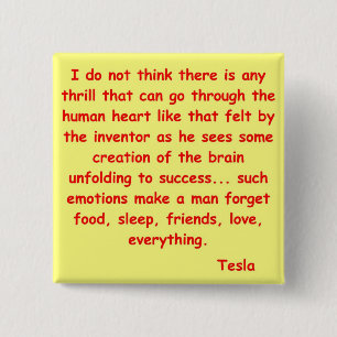 nikola tesla quote 15 cm square badge