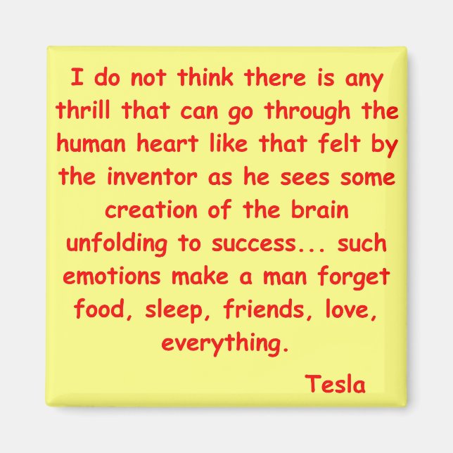 nikola tesla quote magnet (Front)