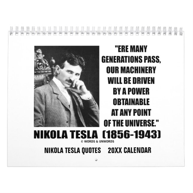 Nikola Tesla Quotes 20XX Calendar (Cover)