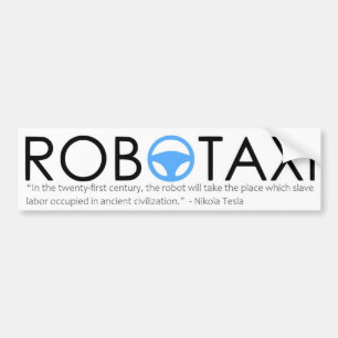 Nikola Tesla Robotaxi Bumper Sticker