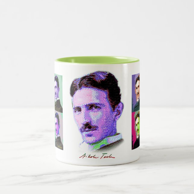 Nikola Tesla Two-Tone Coffee Mug (Center)