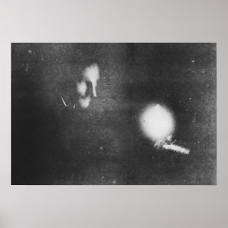 Nikola Tesla with phosphorescent bulb, 1894 Poster