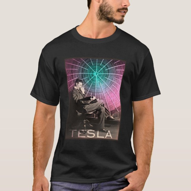 Nikola Tesla'S Ac Electricity Inspiring Science T-Shirt (Front)