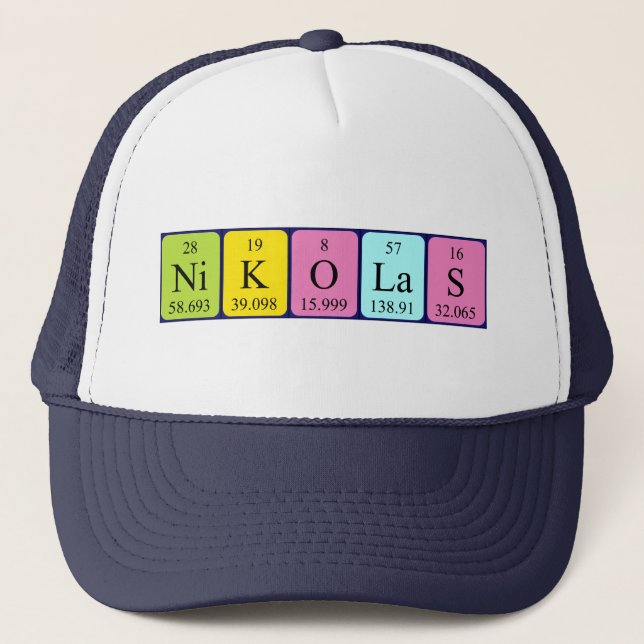 Nikolas periodic table name hat (Front)