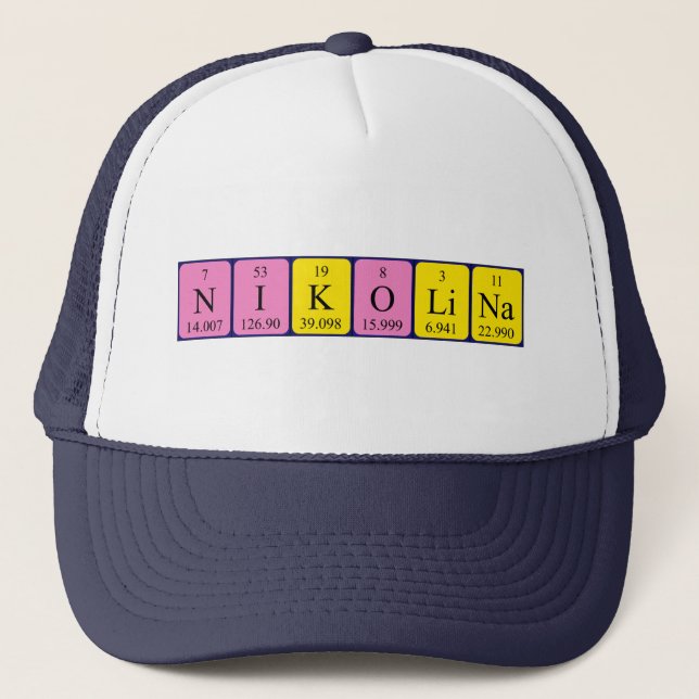 Nikolina periodic table name hat (Front)
