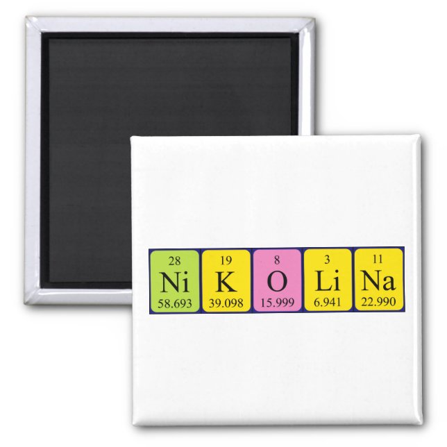Nikolina periodic table name magnet (Front)