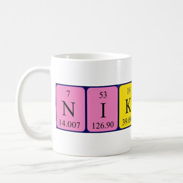 Nikolina periodic table name mug (Left)