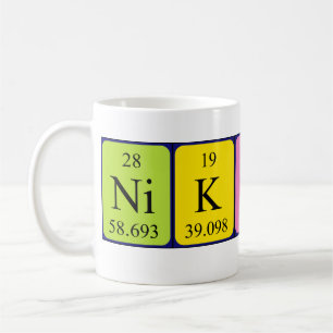 Nikolina periodic table name mug