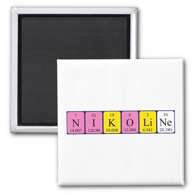Nikoline periodic table name magnet (Front)