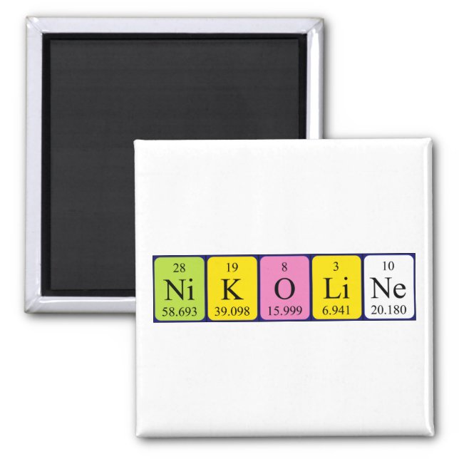 Nikoline periodic table name magnet (Front)