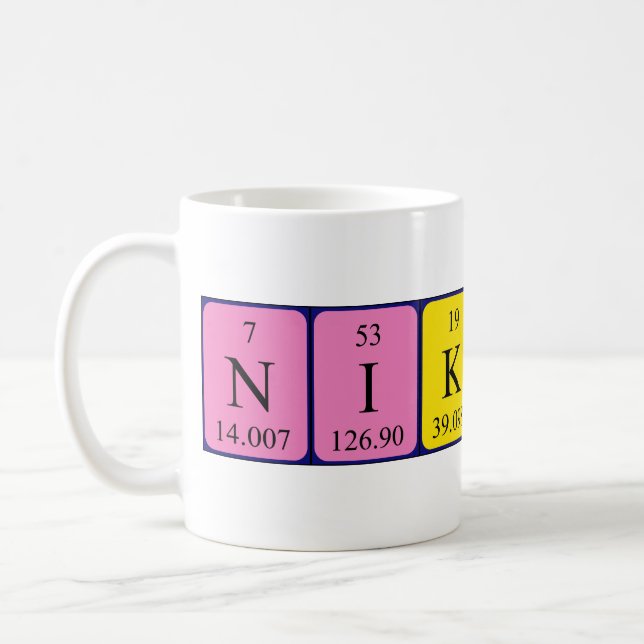 Nikoline periodic table name mug (Left)