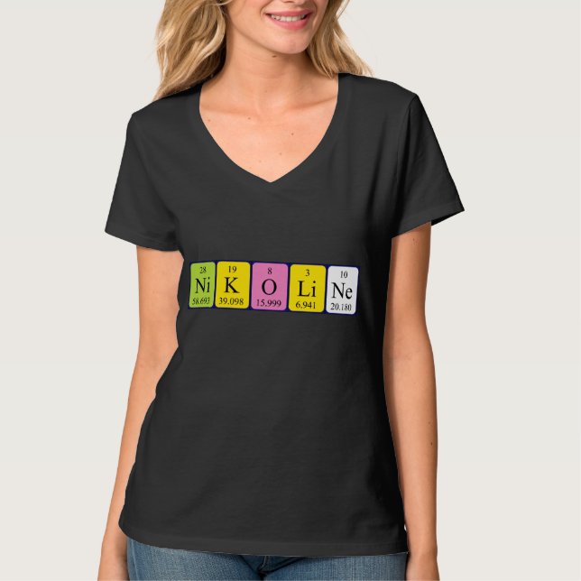 Nikoline periodic table name shirt (Front)