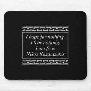 Nikos Kazantzakis Greek Writer Tombstone Quote Phi Mouse Mat