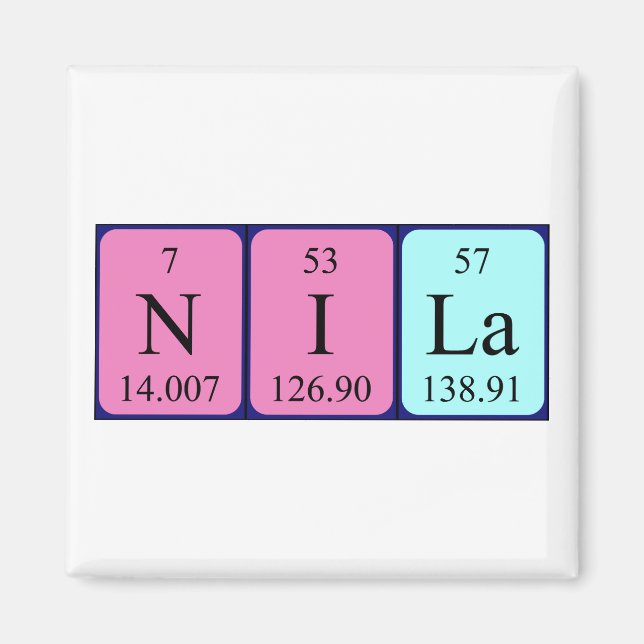 Nila periodic table name magnet (Front)
